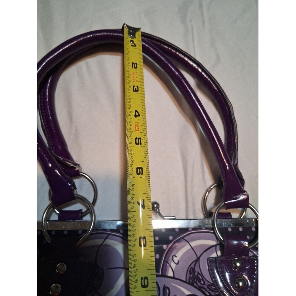 Y2K Purple Octopus Skull / Kraken Kisslock Frame Satchel Handbag - Picture 15 of 15